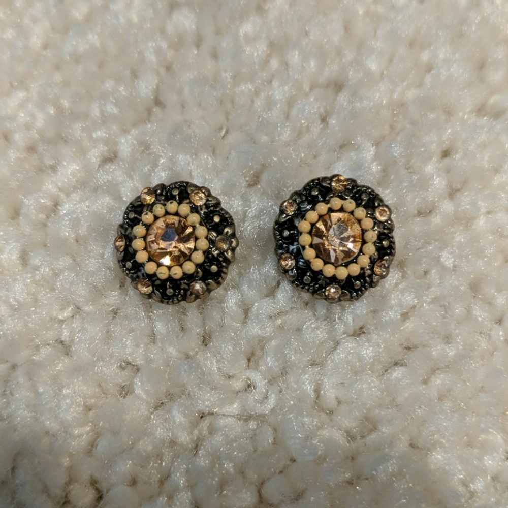 Peach stud earrings